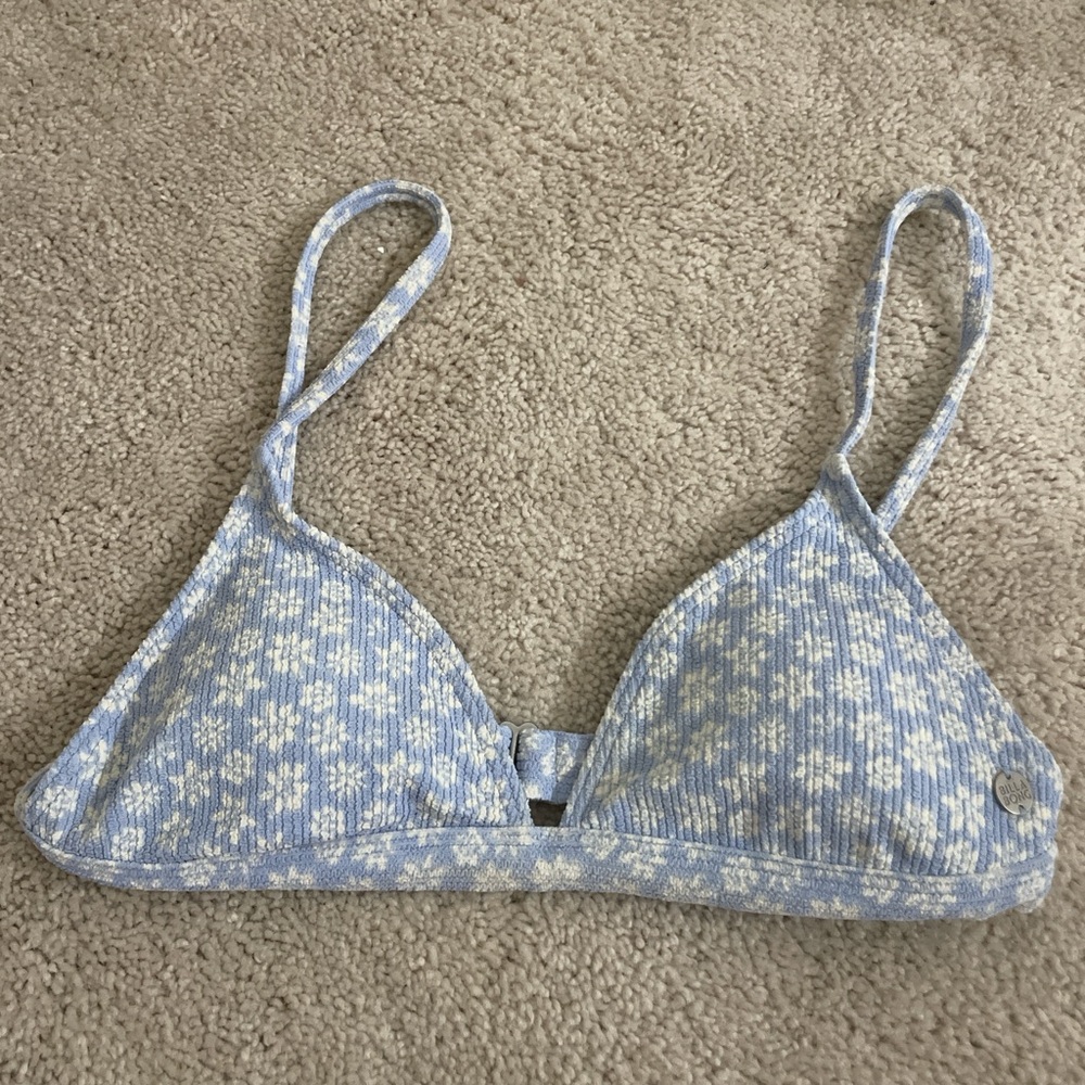 Floral Blue Bikini Top